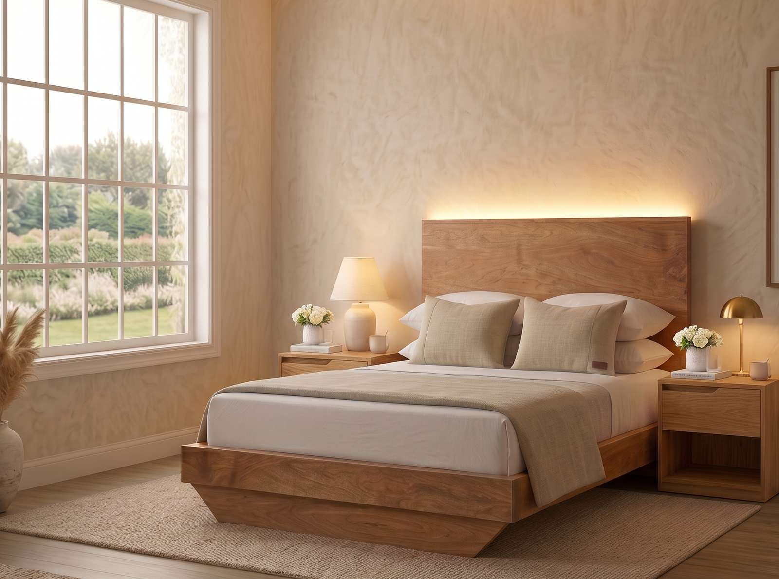 Cama Ventura Lisa con Iluminación Integrada