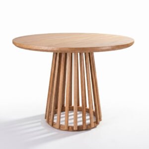 Mesa de Comedor Violeta – SOZZOS Mesa de comedor Violeta en madera natural flor morado para diseño interior en Bogotá