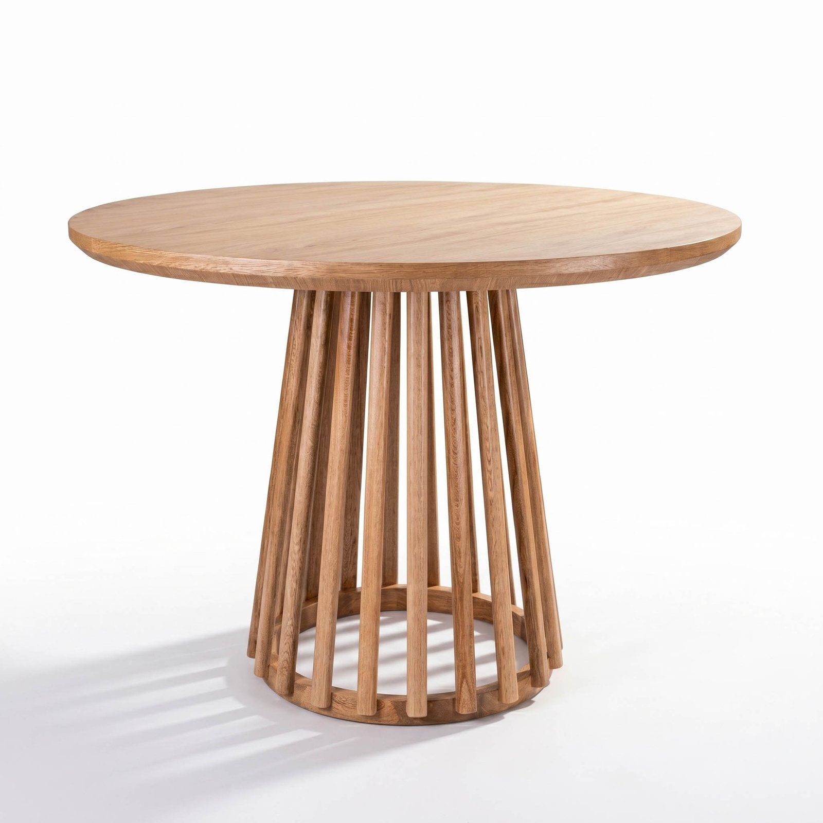 Mesa de comedor Violeta en madera natural flor morado para diseño interior en Bogotá