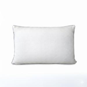 Almohada plana de espuma viscoelástica con funda de cremallera invisible para soporte ergonómico