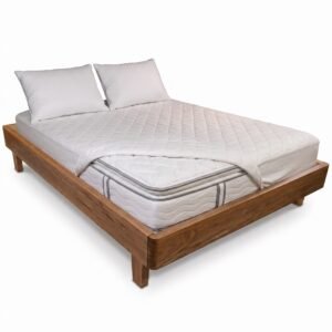 Combo Dream Roble | Base Cama Madera + Colchón + Protector + 2 Almohadas